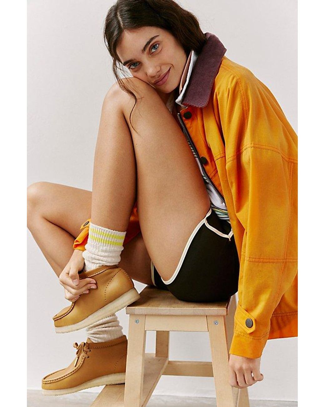 美品★CLARKS wallabee ライト タン オレンジ alwayth付 Clarks クラークス ワラビー ブーツ CLARKS ORIGINALS WALLABEE