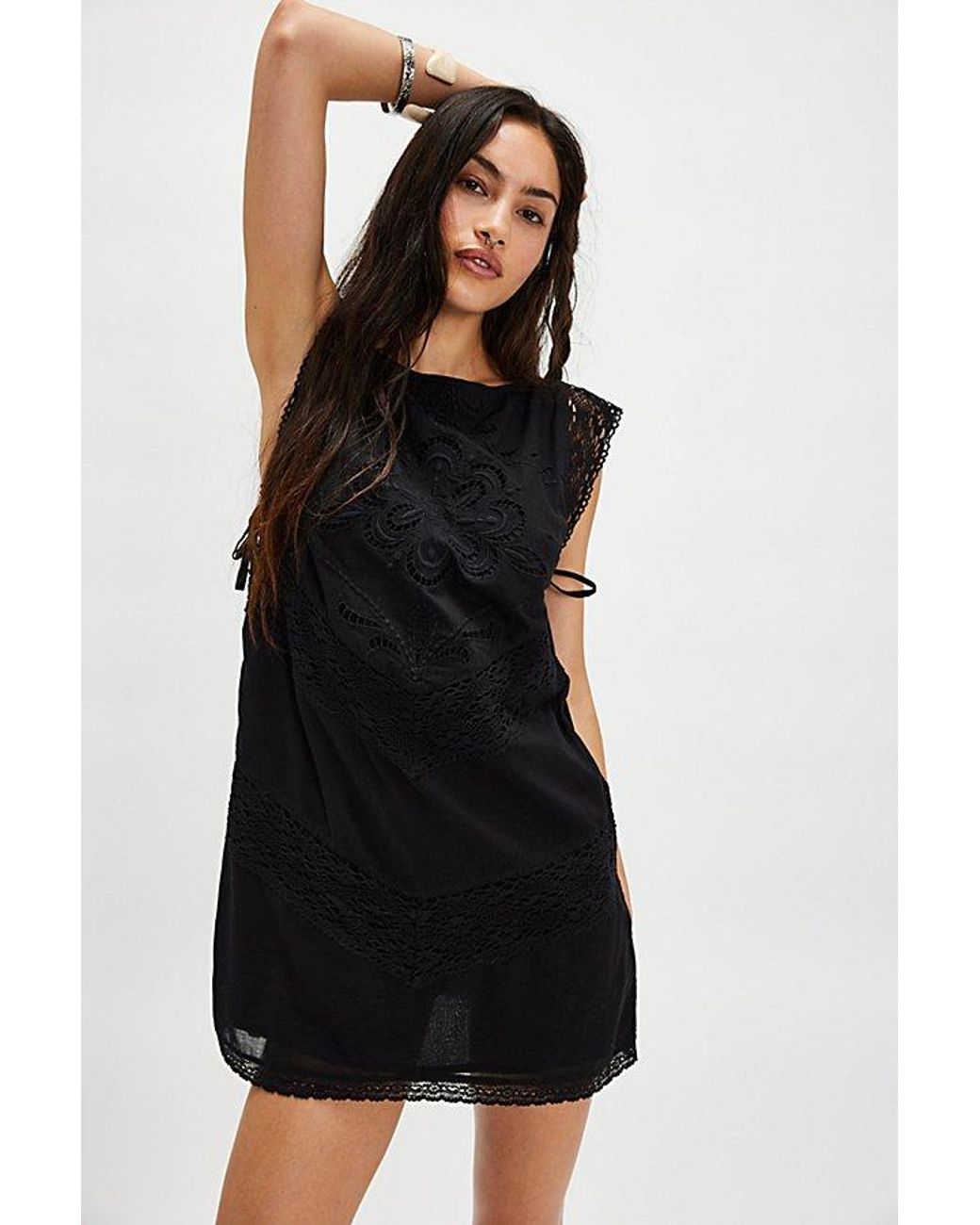 corduroy mini dress Split Neck Scallop Detail Corduroy Mini Dress