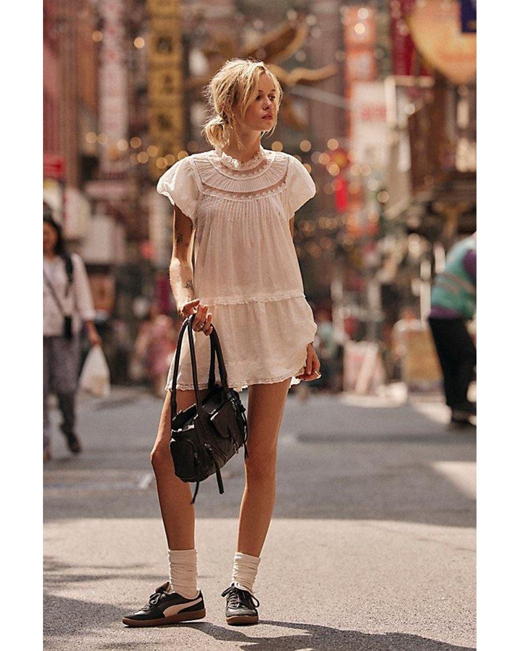 Free People Natural Clarise Mini Dress