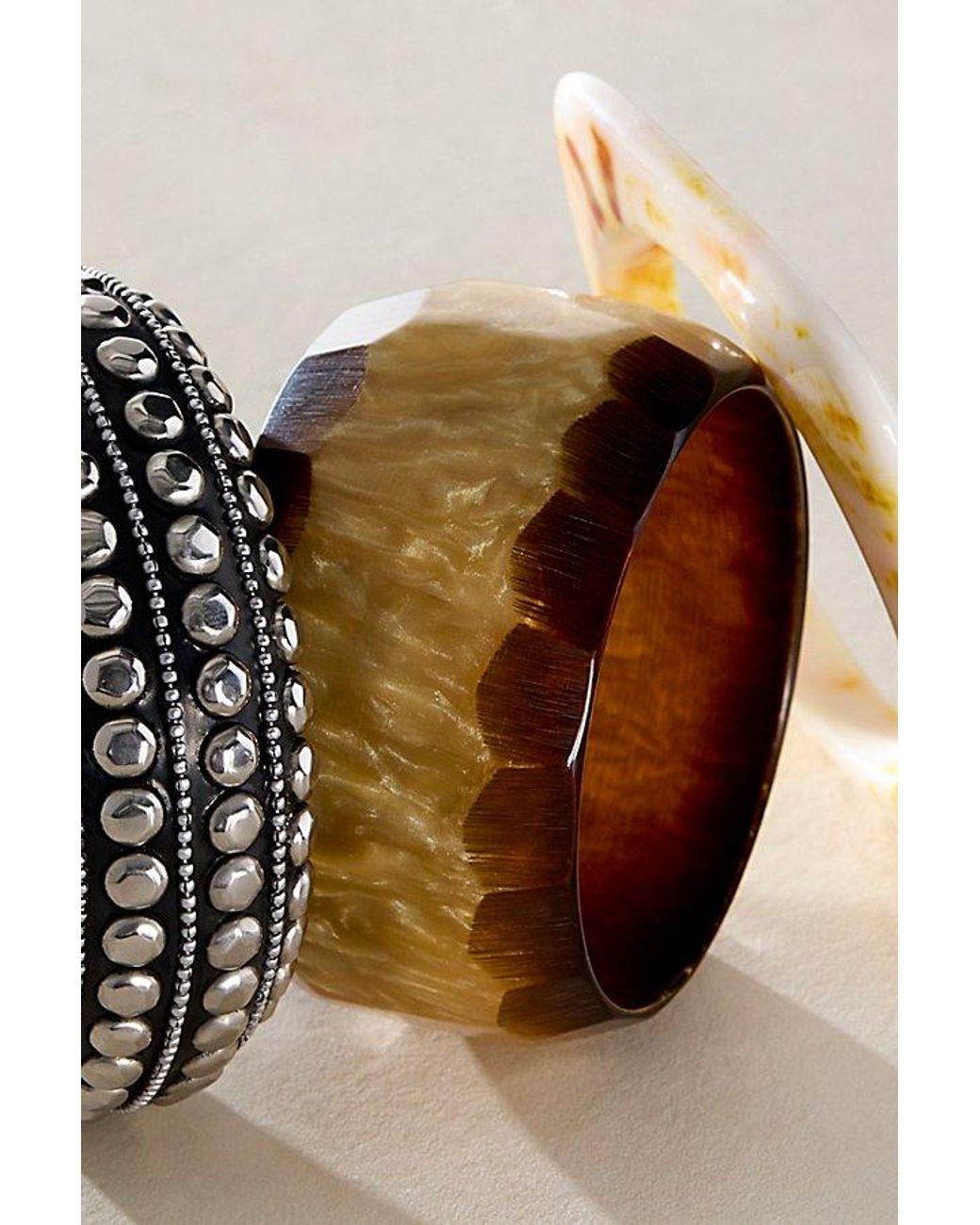 Free People Black Statement Stack Bracelet Set