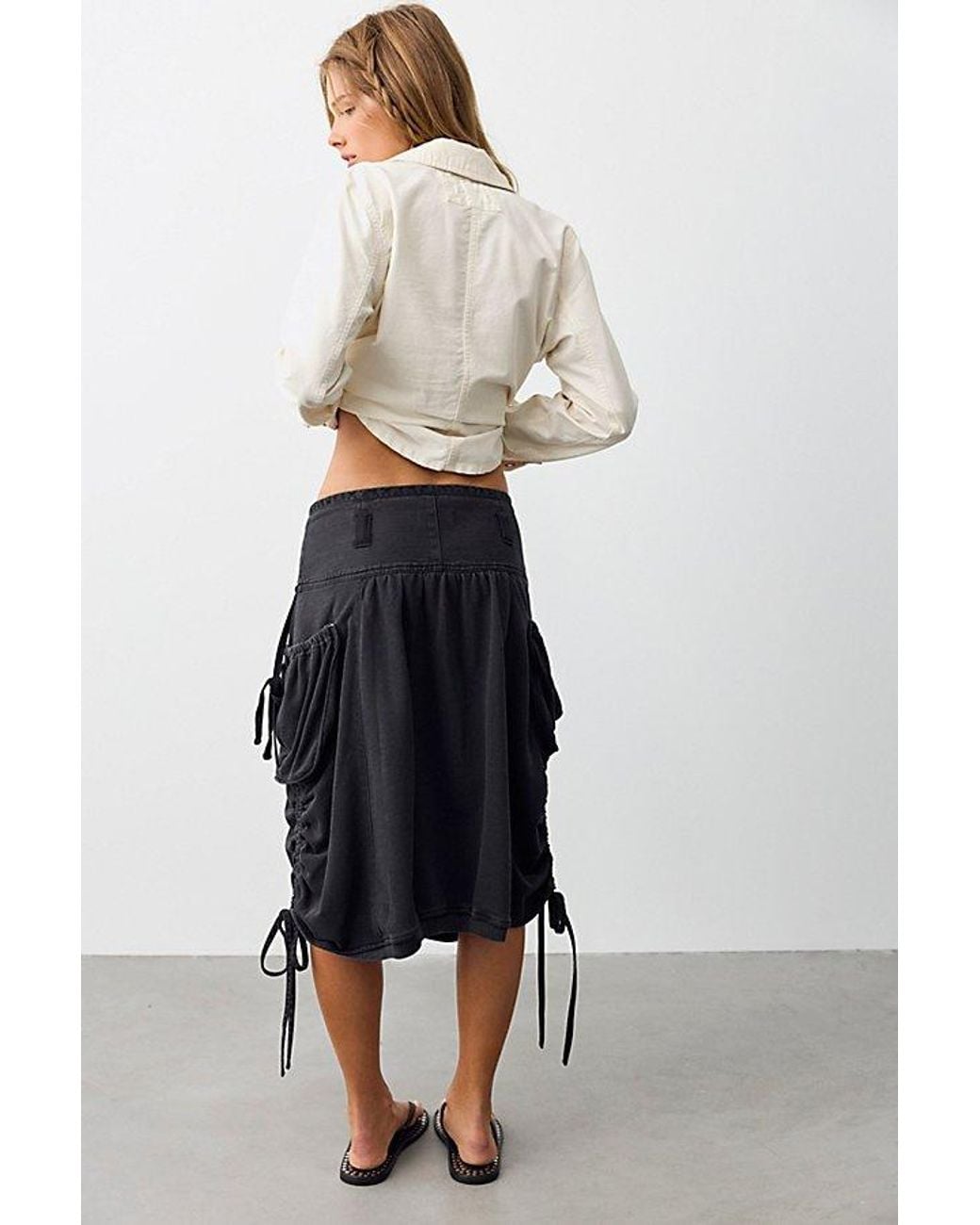 Free People Black Nightshade Knit Midi Skirt