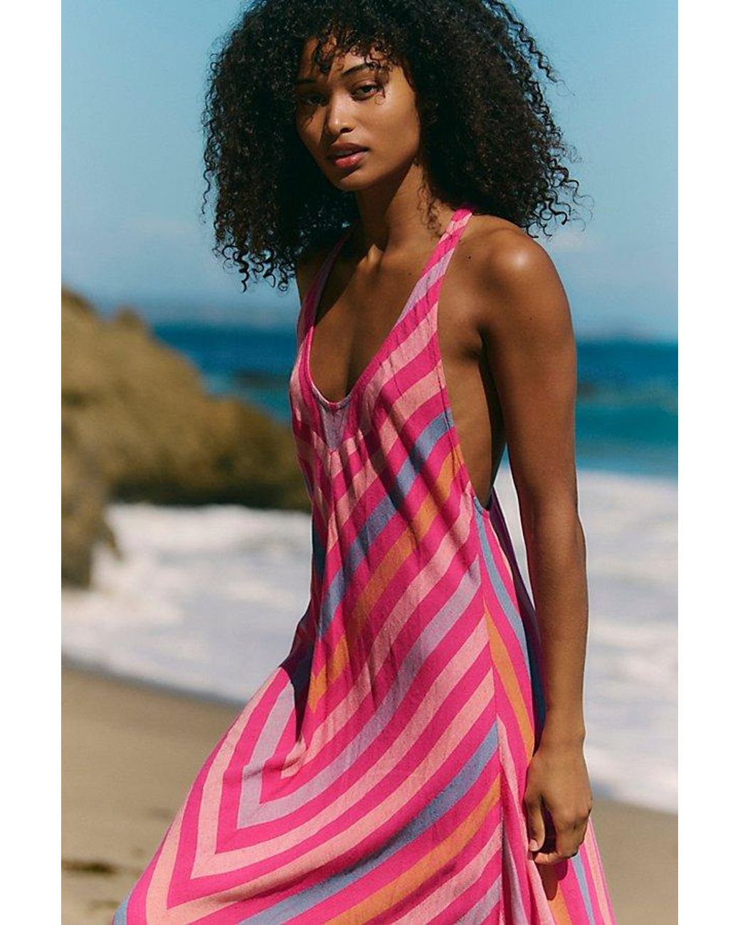 free-est Multicolor Easy Does It Printed Maxi Dress By