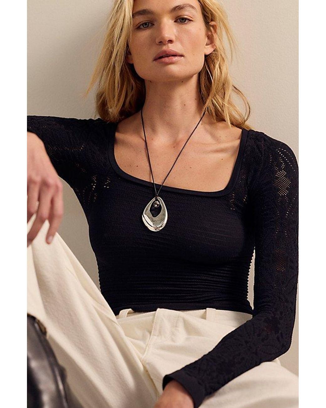Intimately By Free People Blue So Many Likes Long Sleeve By