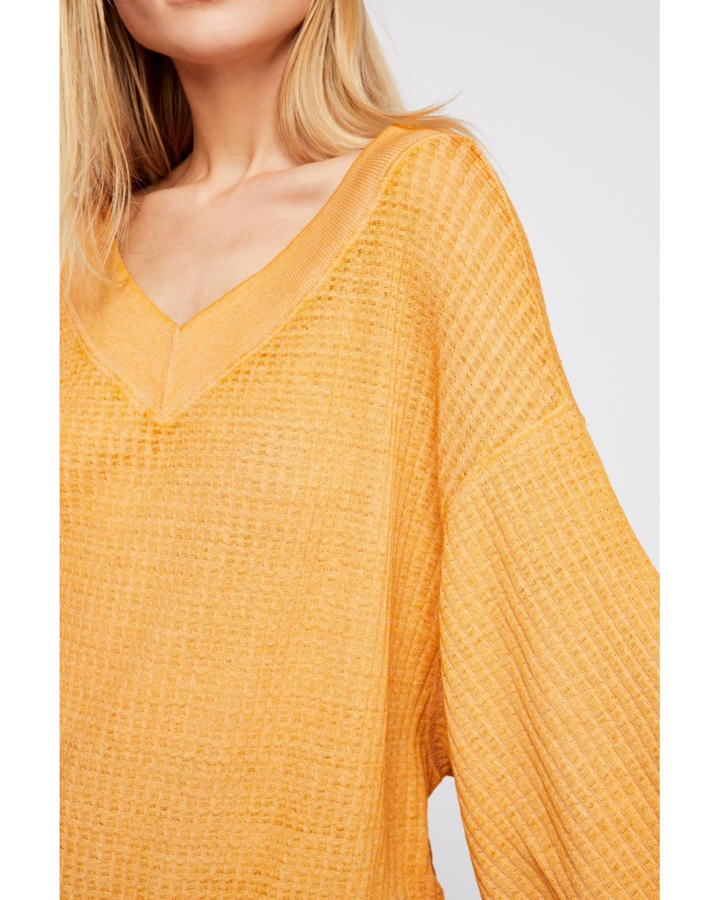 Free People We The Free South Side Thermal Top in Yellow Lyst