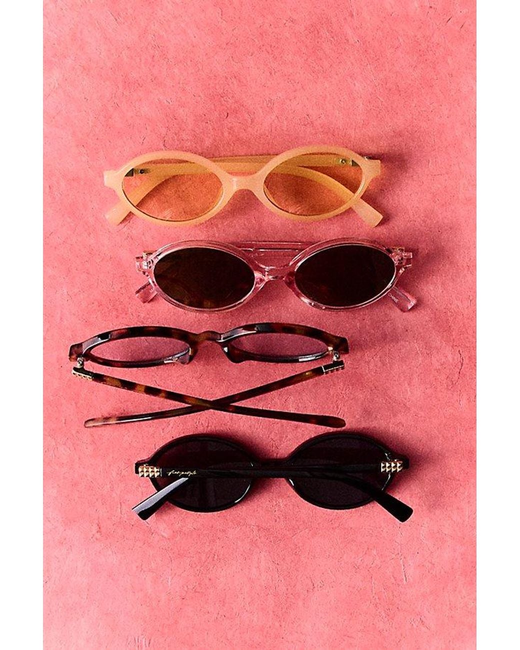 Free People Brown Oh Hello Rounded Oval Sunglasses