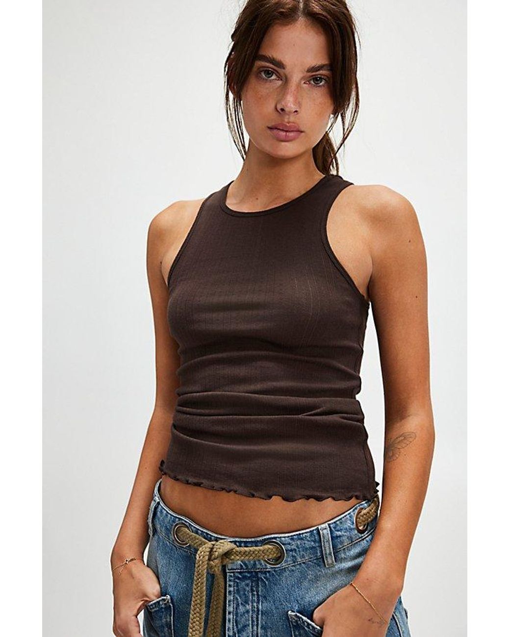 Intimately By Free People Black Fresh In Love Tank Top