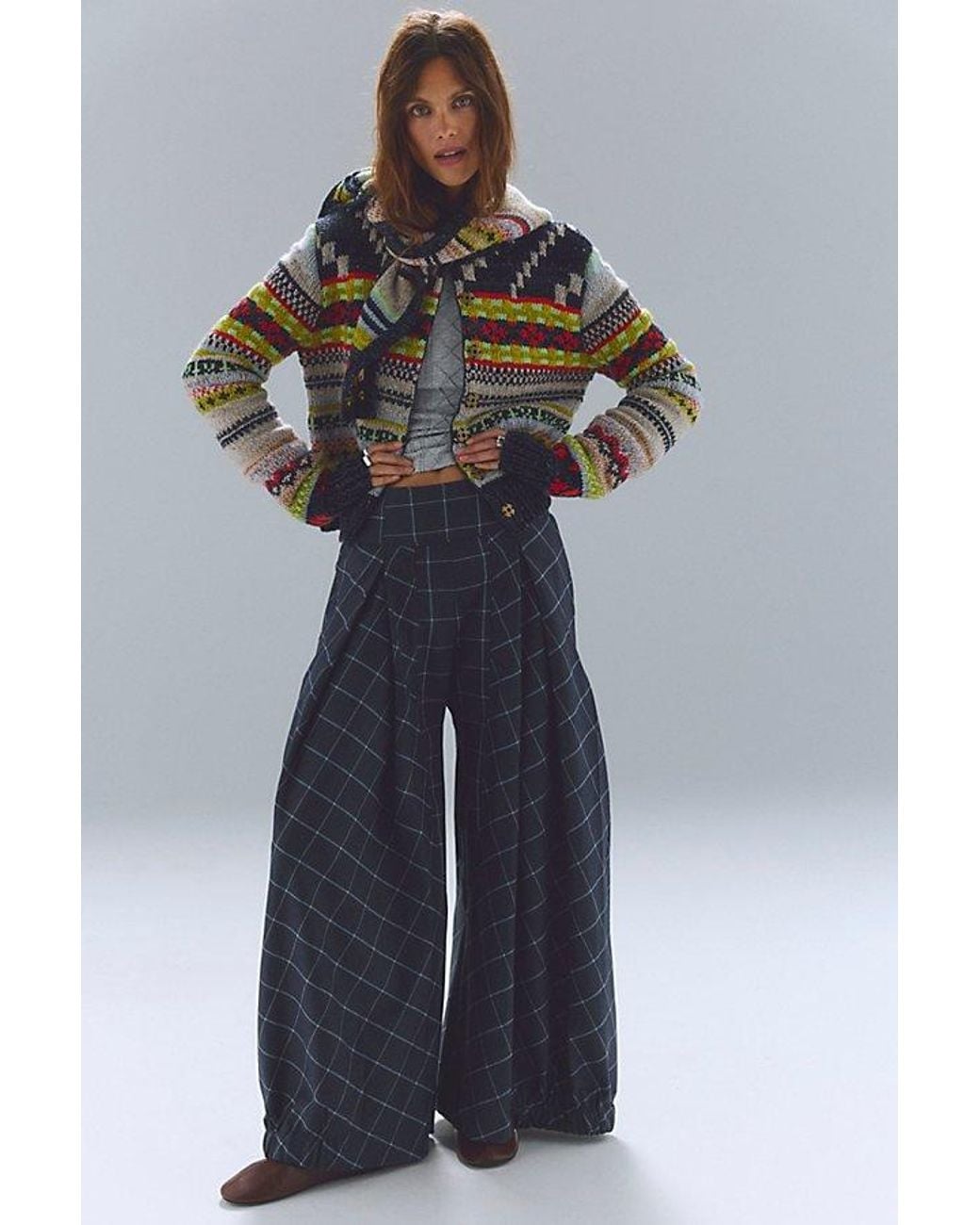 Free People Blue Greatest Hits Pull-On Trousers