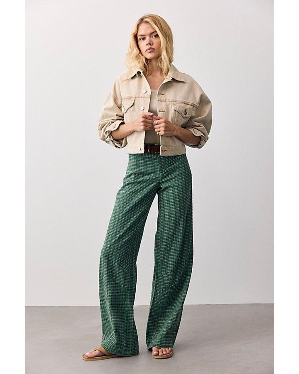 Free People Blue Time Flies Low-Rise Clean Trousers
