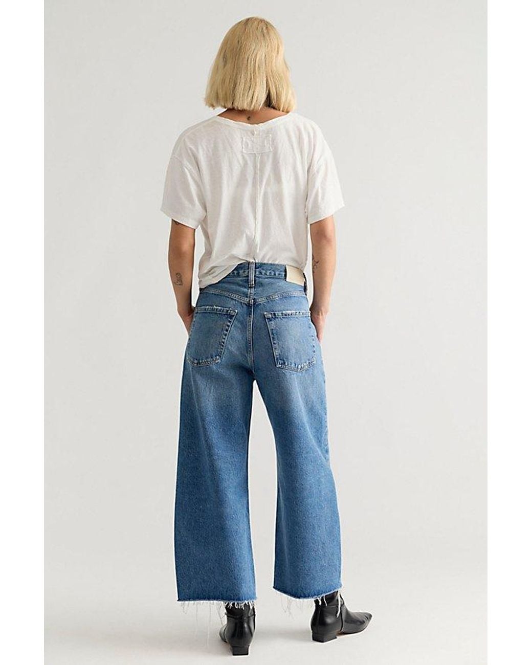 Citizens of Humanity Blue Ayla Raw Hem Crop Jeans