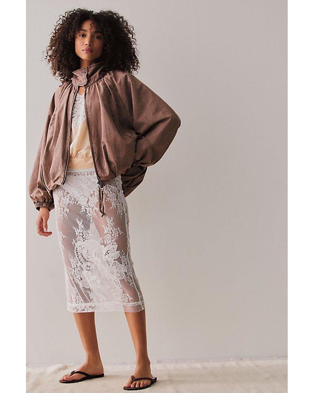 Intimately By Free People Multicolor Just A Dream Midi Slip Skirt By
