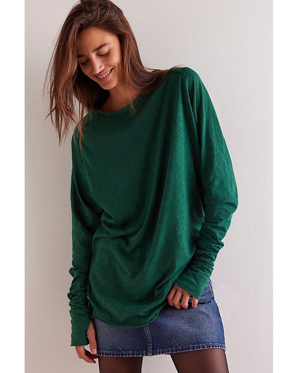 Free People Green Arden Tee