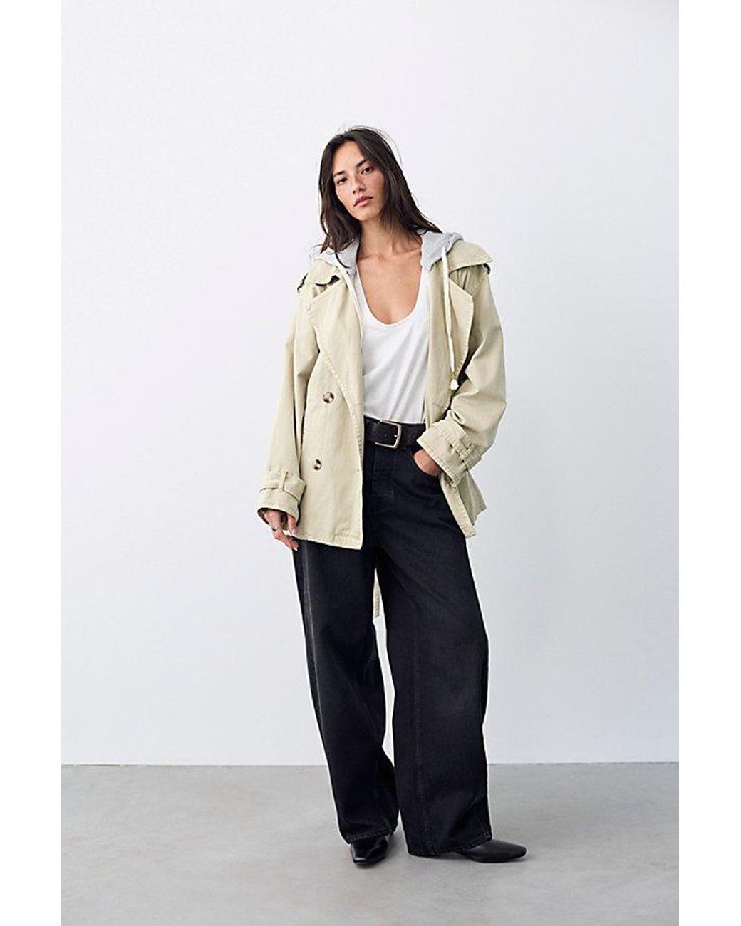 Free People Natural We The Free Lantern Hooded Trench
