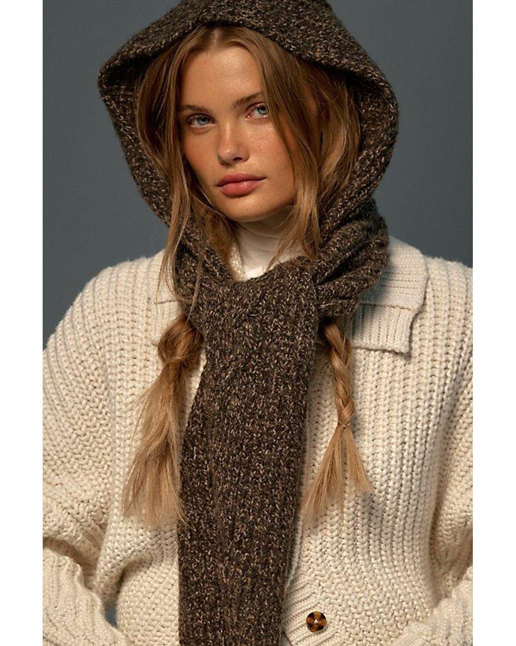 Free People Blue Cloud Cable Bonnet Hood
