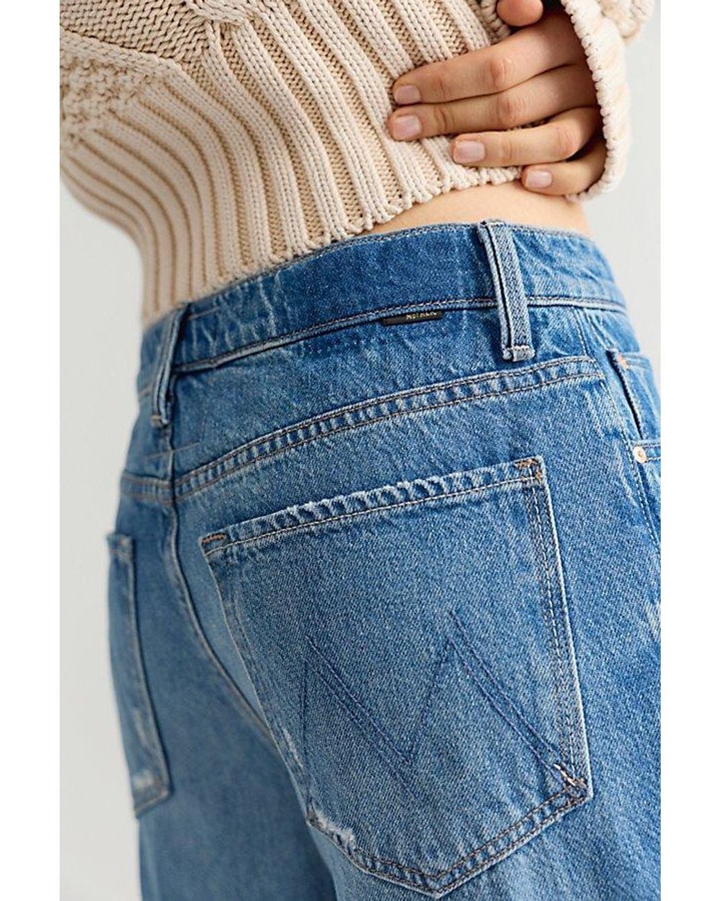 Mother Blue The Rerun Zip Sneak Jeans