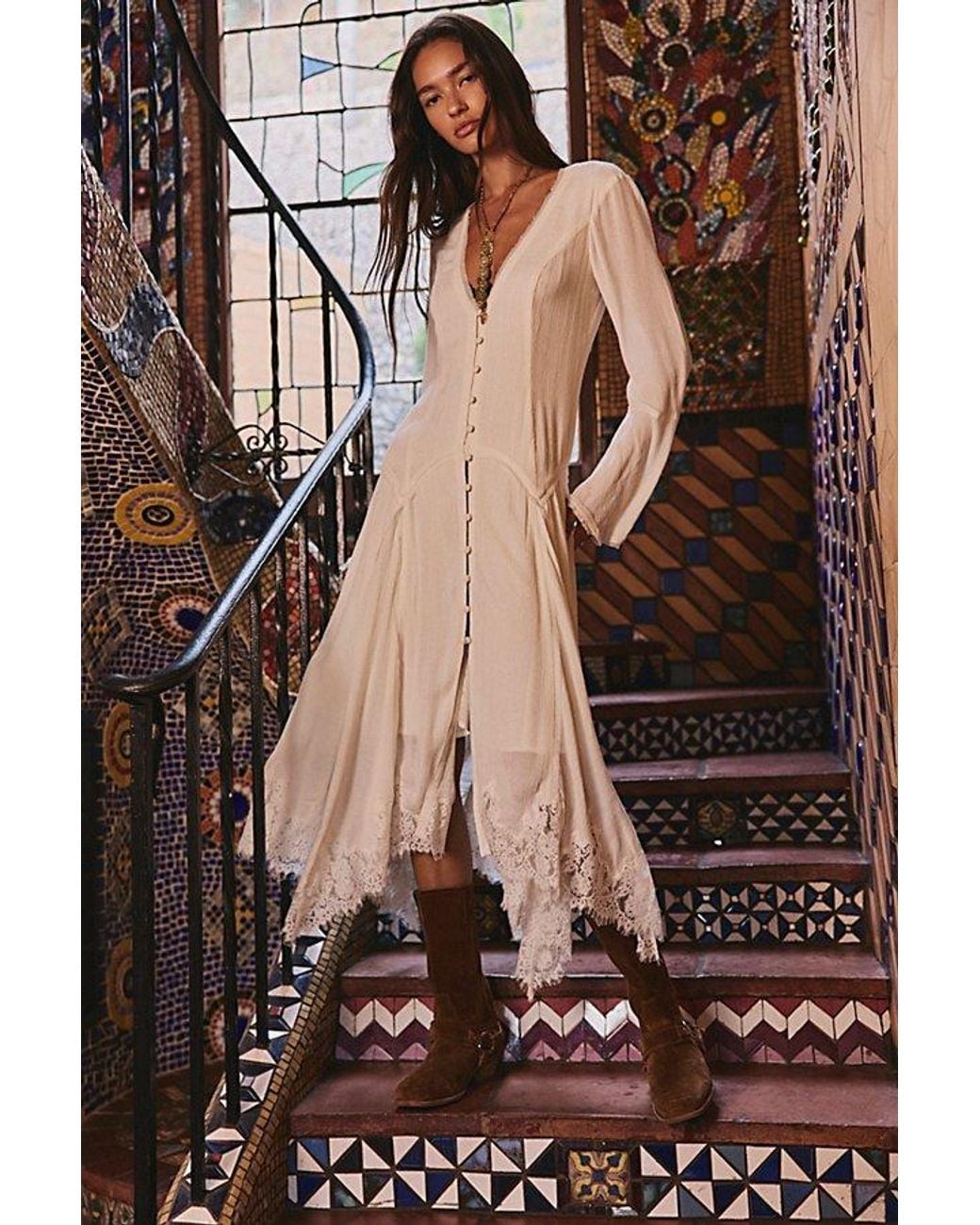 Free People Brown Rosemary Midi Dress
