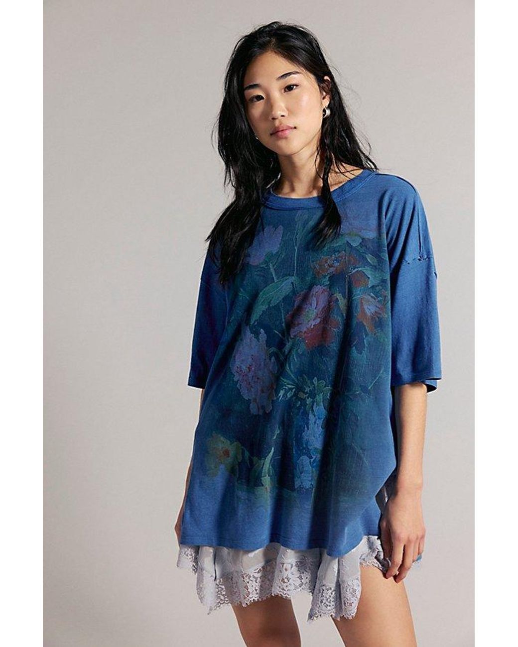 Free People Blue Landscape Tee