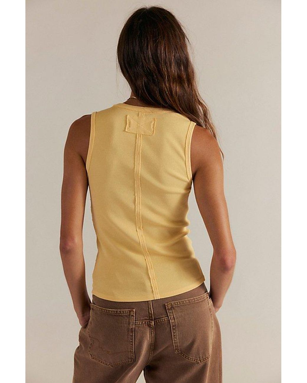 Free People Brown Neria V-Neck Tank Top