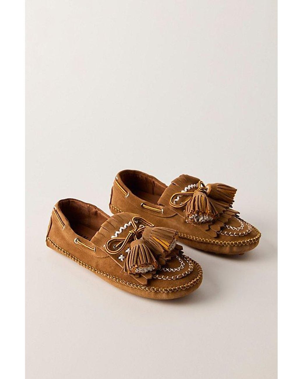 Nan-Ku Couture Brown Scandi Tassel Moccasins By