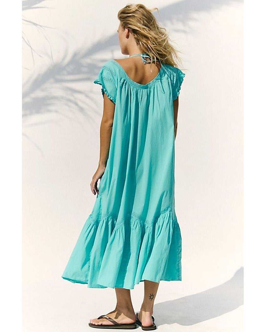 free-est Green Aster Midi Dress By