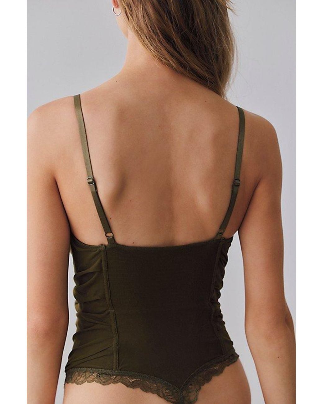 Intimately By Free People Black Hard Launch Corset Bodysuit By