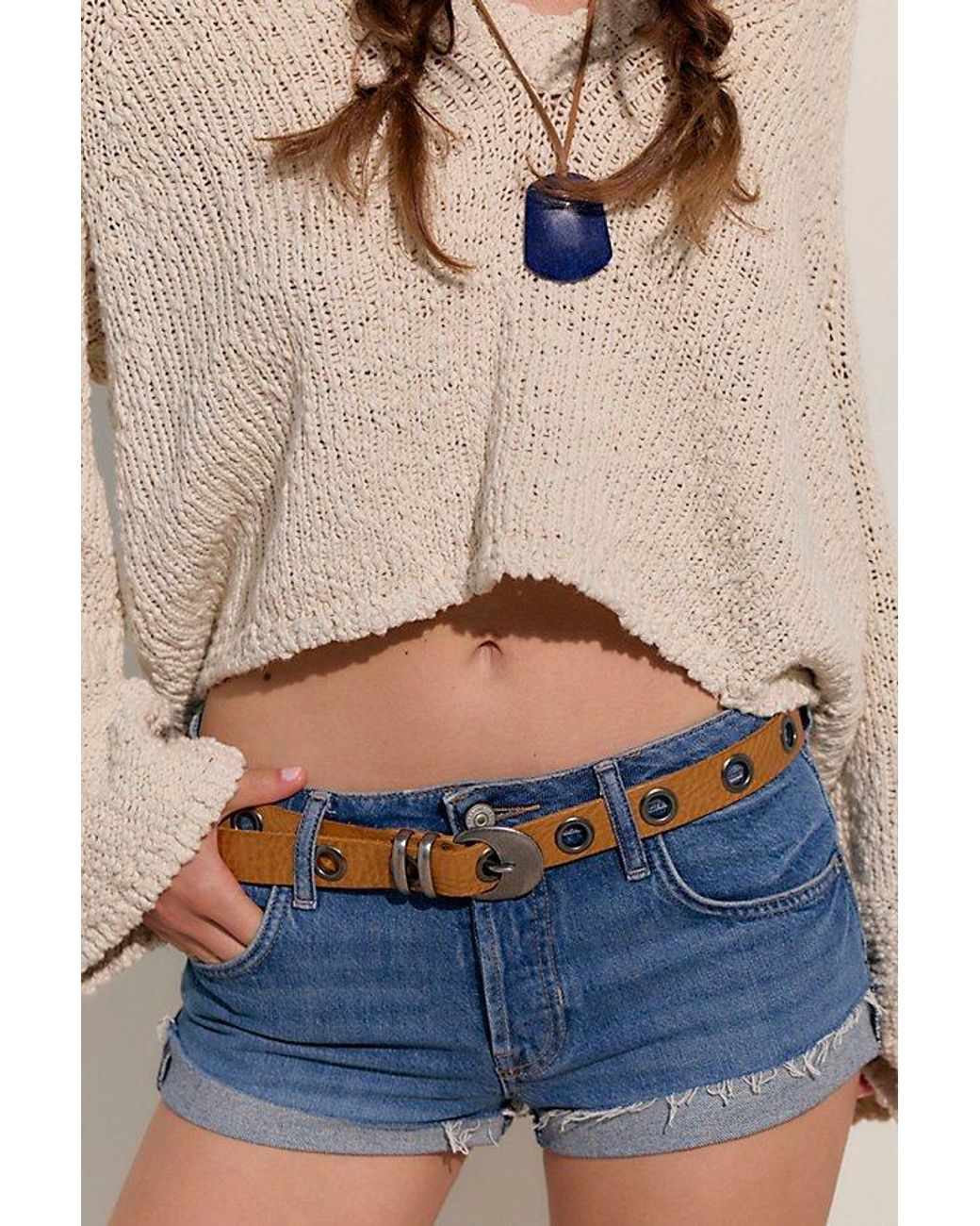 Free People Multicolor Rosebowl Grommet Belt