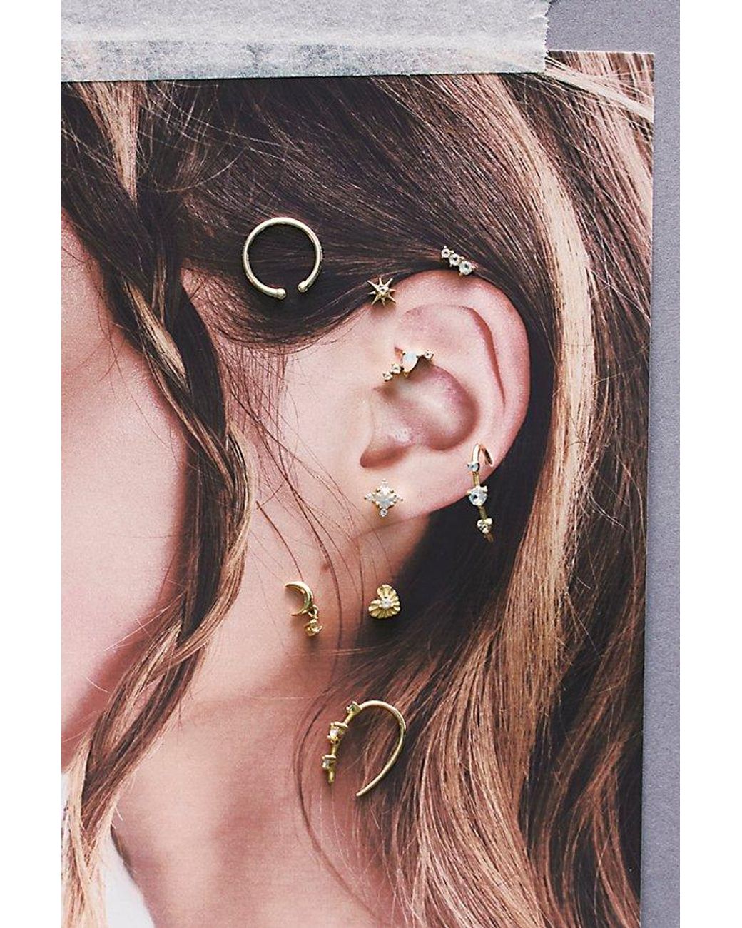 Local Eclectic Brown Ombre Ear Hugger Earrings