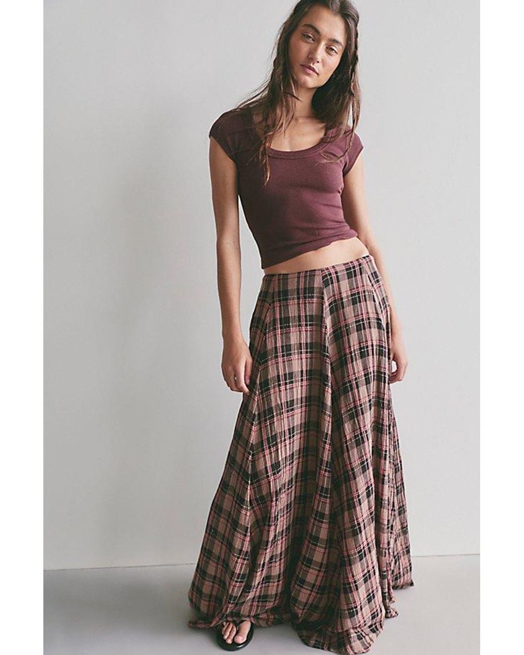 Free People Multicolor Ives Mid-Rise Pull-On Maxi Skirt