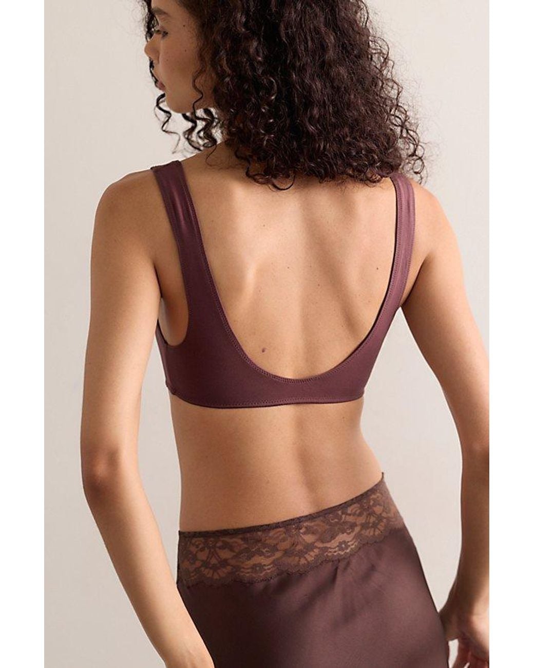Intimately By Free People Brown Retro Essentials Cotton Scoop Neck Bralette By