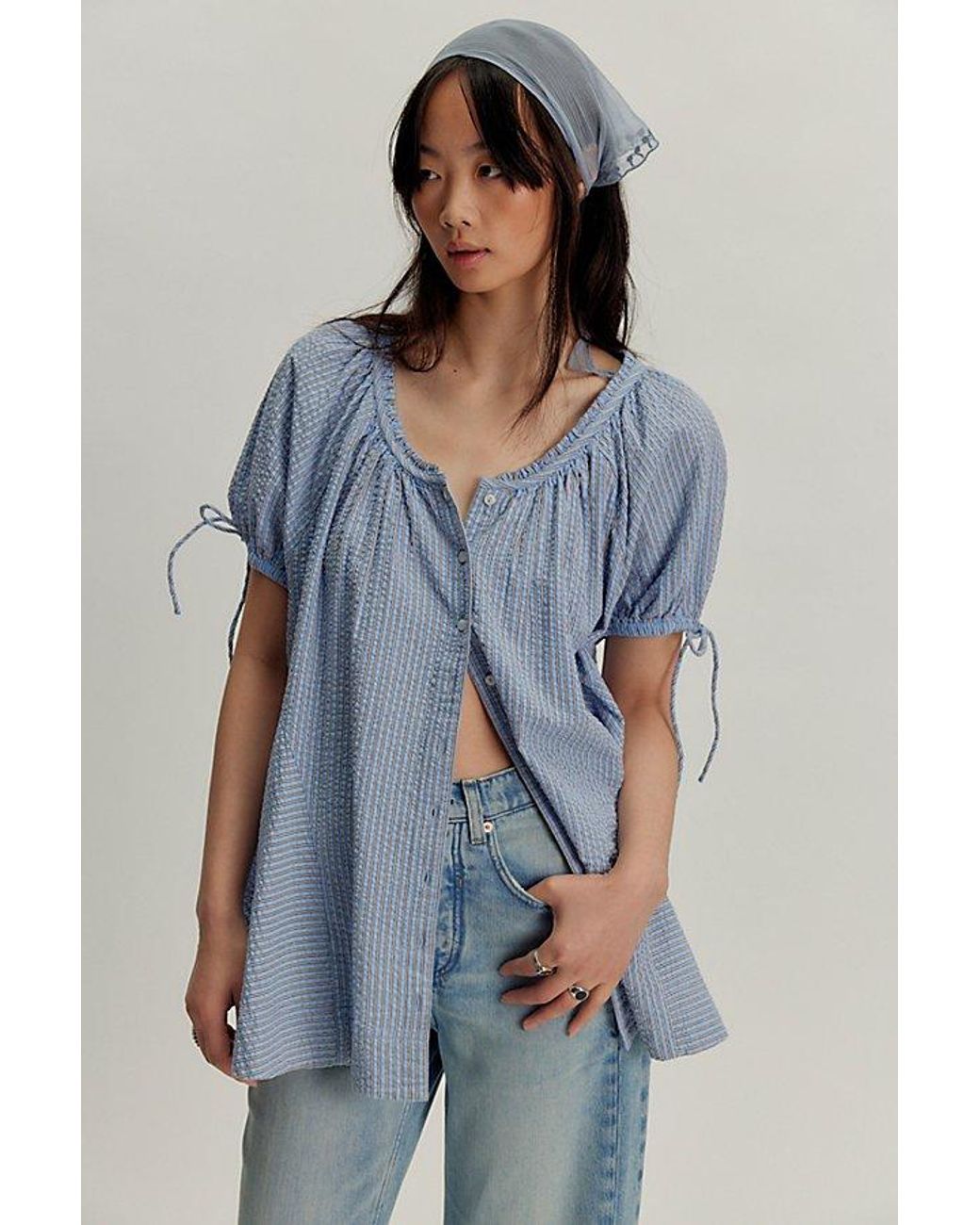 Free People Blue Farley Striped Tunic