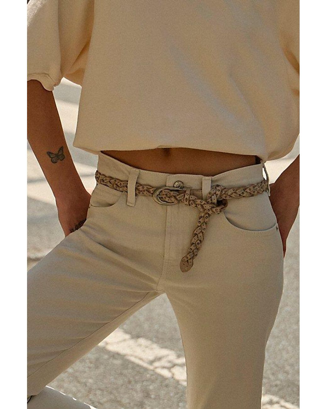 Free People Green Sol Slim Stud Belt