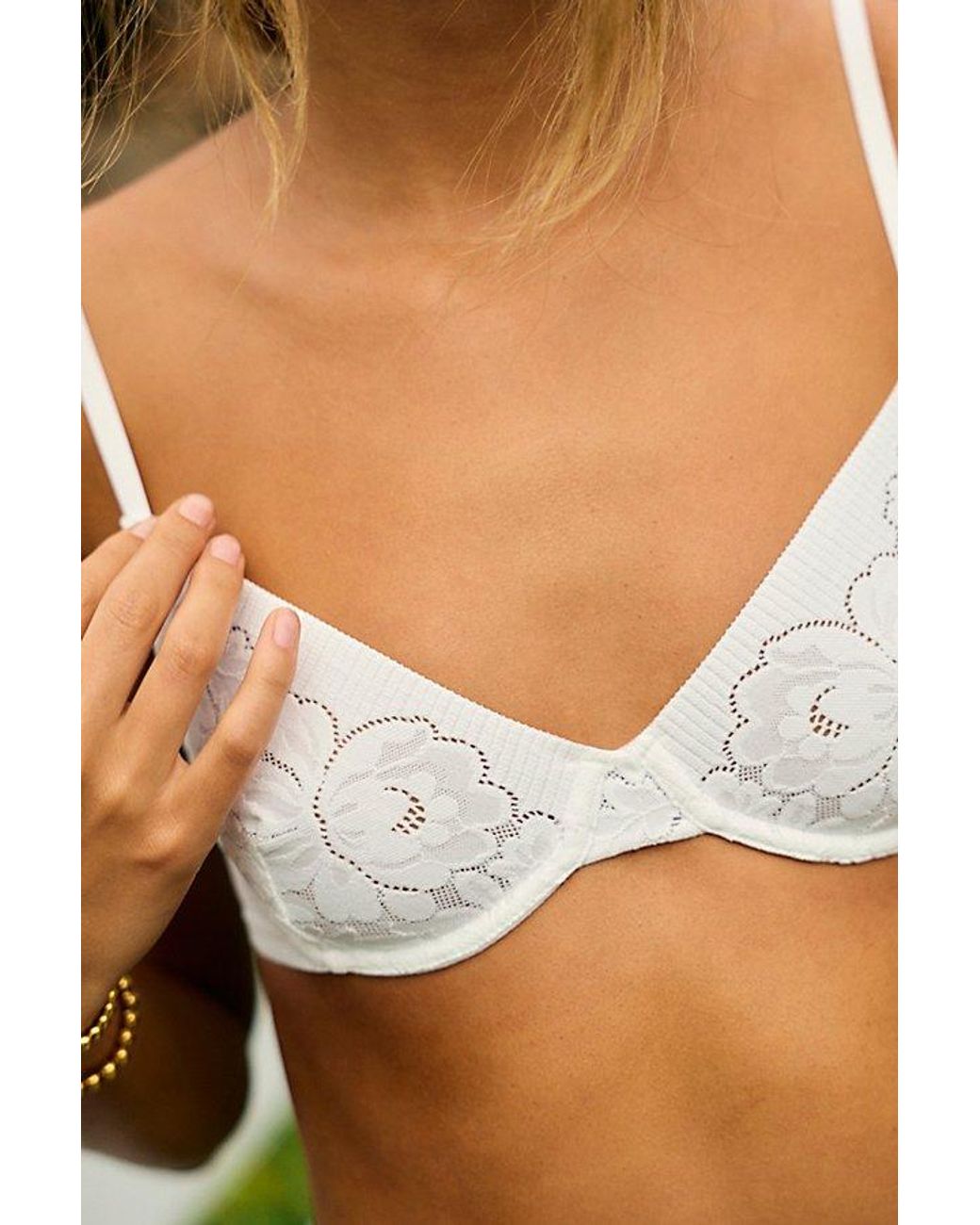 Intimately By Free People Blue Smooth Talking Lace Demi Underwire Bra By