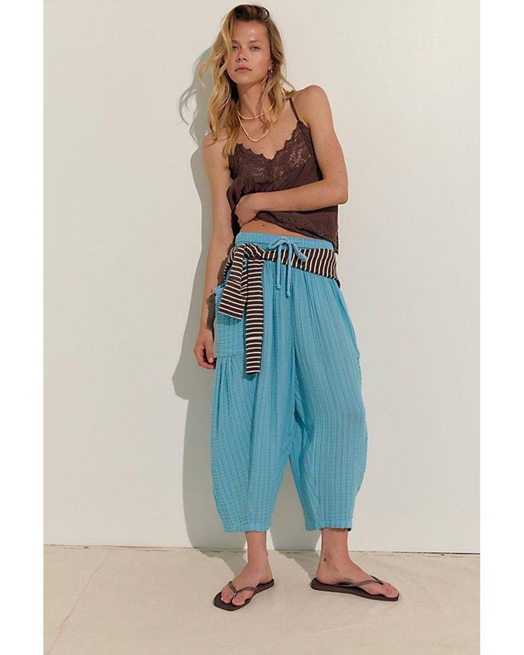 free-est Blue Quinn Striped Pants By