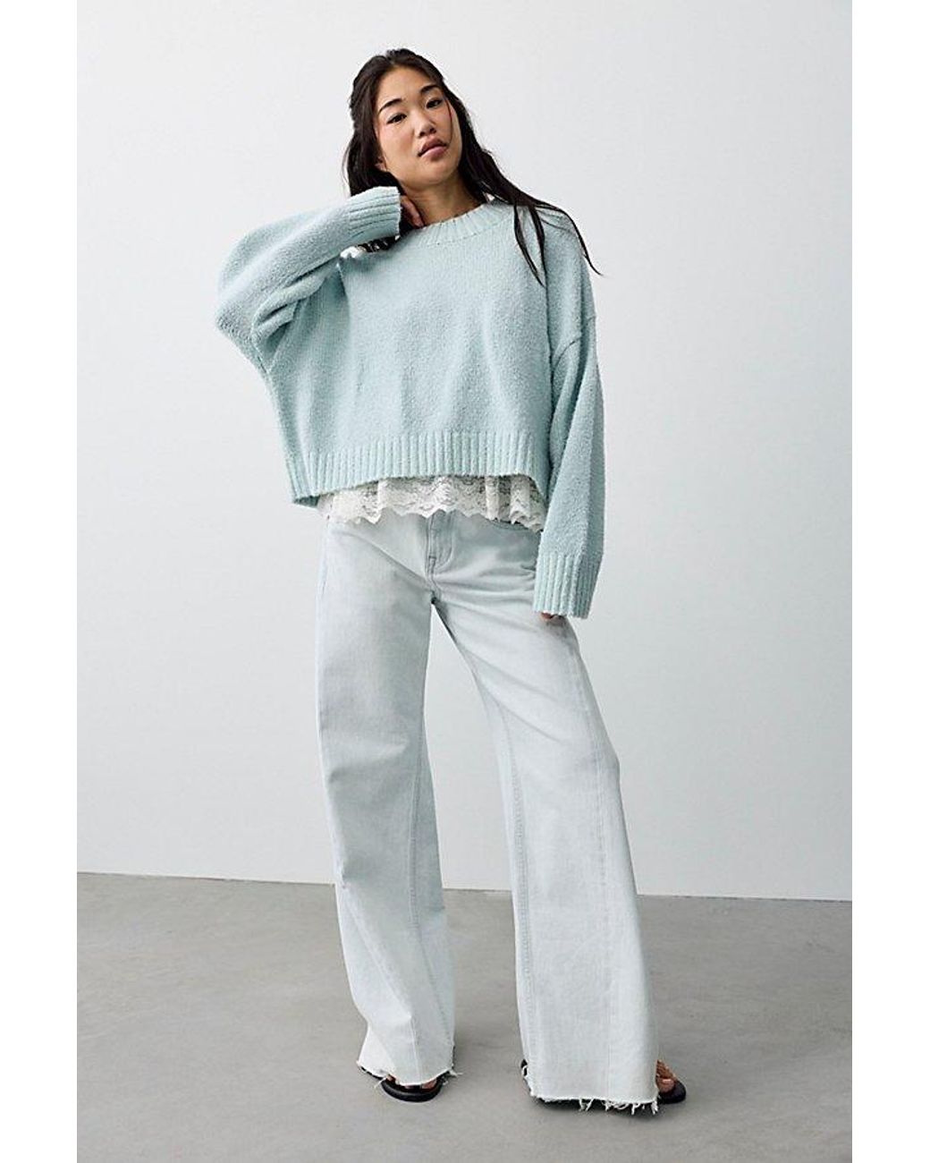 Free People Multicolor Laguna Crew Neck Cotton Pullover
