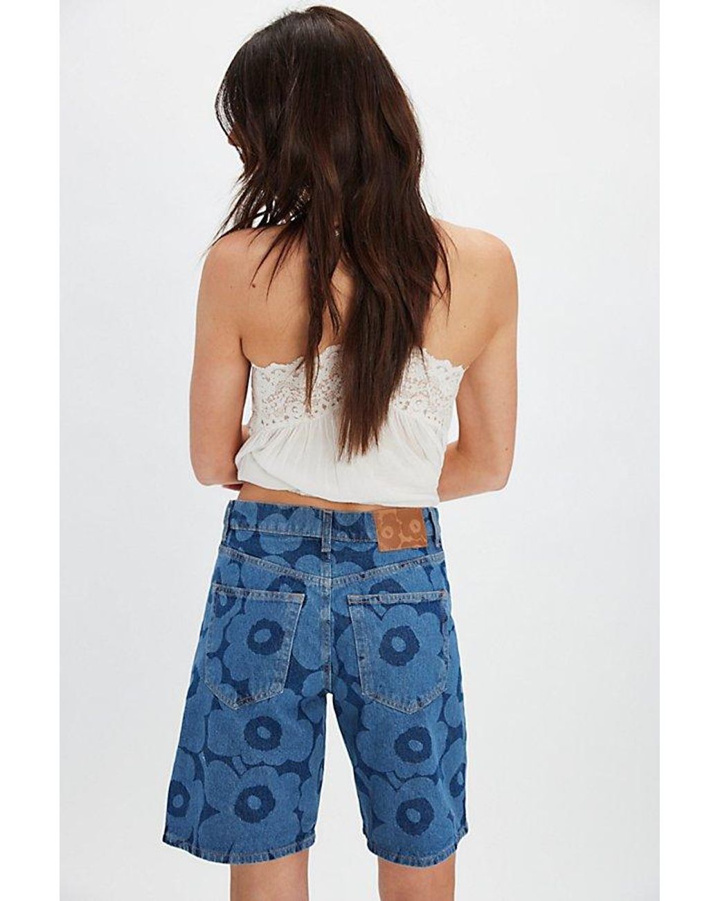 Marimekko Maridenim Marssi Unikko Shorts in Blue | Lyst