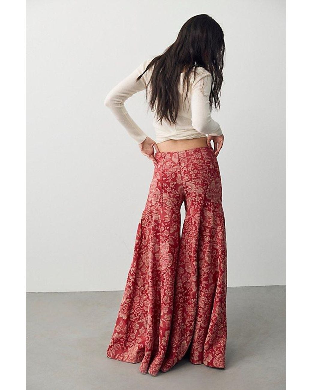 Free People Red Full Circle Skirt Pants
