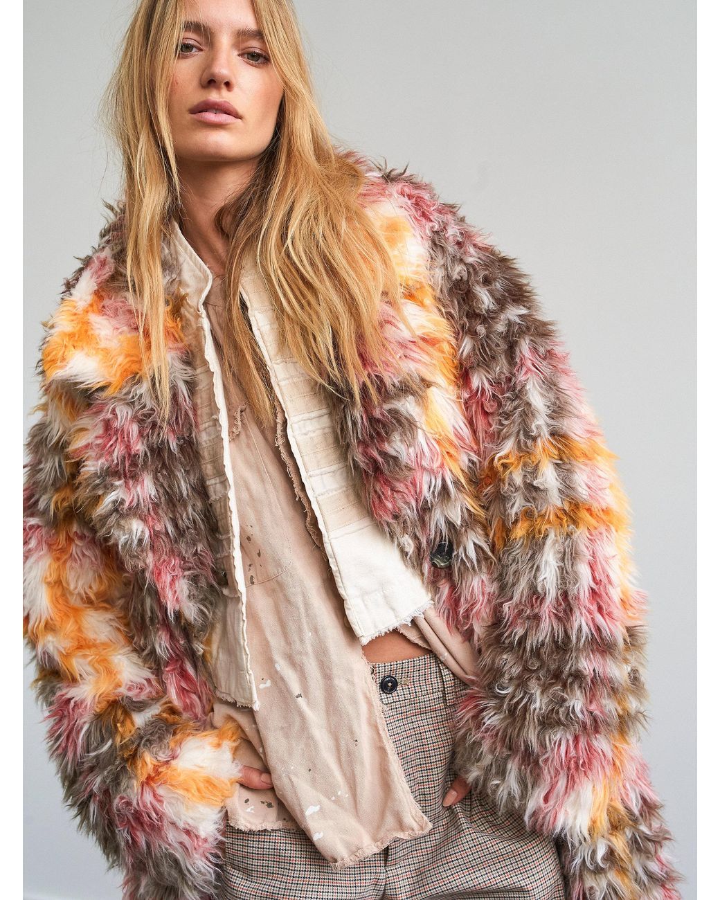 Faux fur cardi free people top
