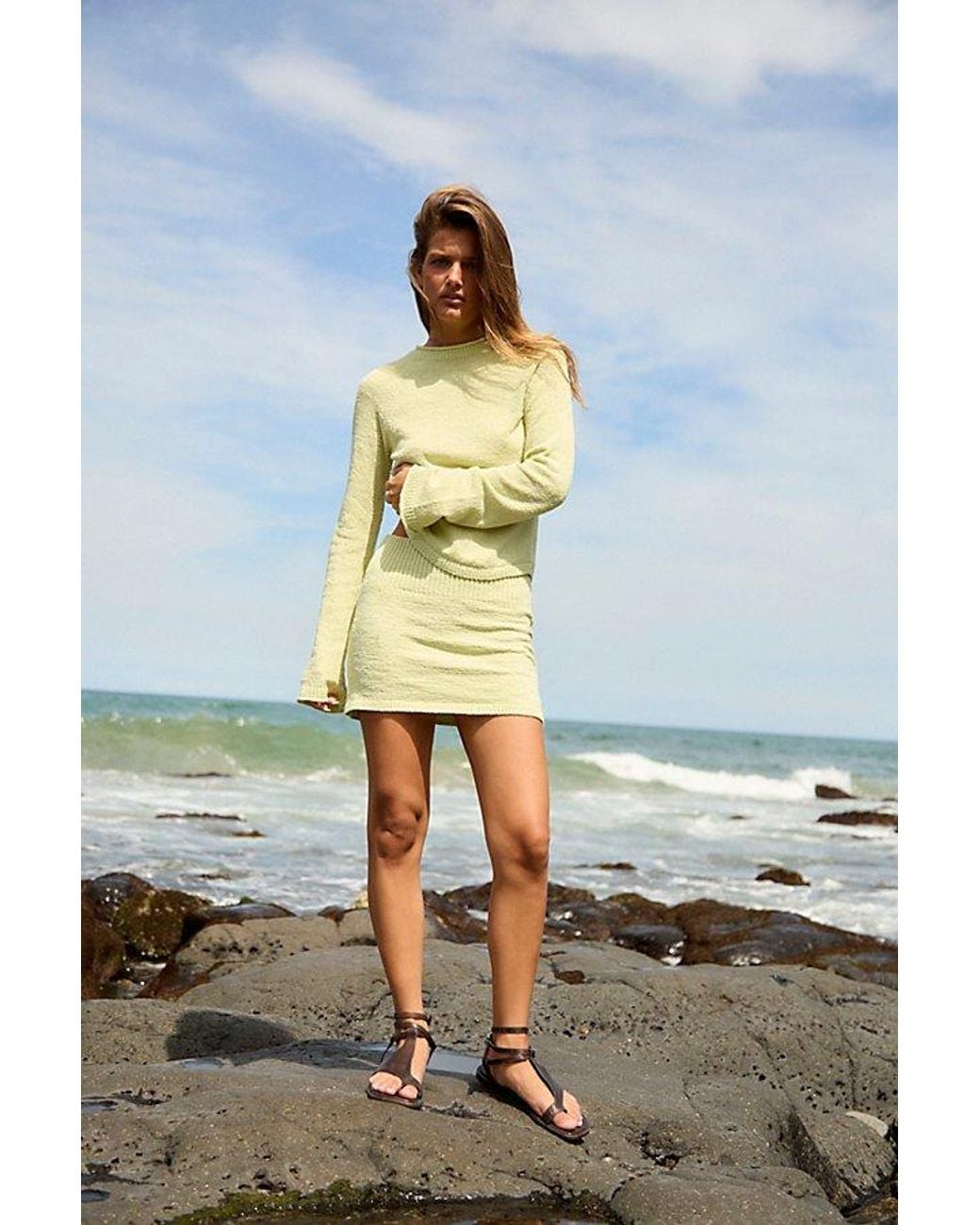 free-est Multicolor Jodi Sweater Skirt Set By
