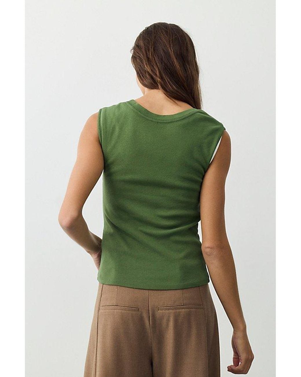 Free People Green Ballad Reversible Tank Top