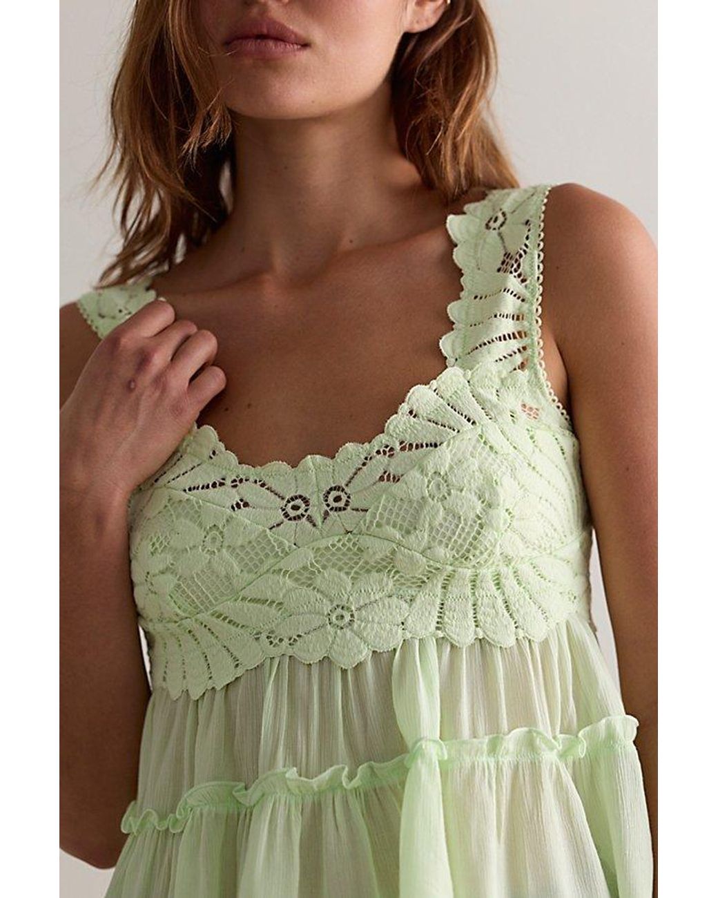 Intimately By Free People Green Petal Party Shapeless Cami By
