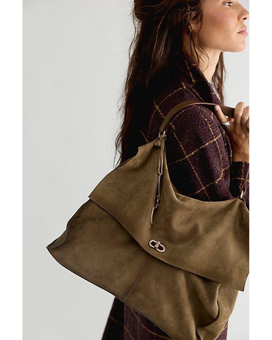 Free People Natural Parker Suede Tote
