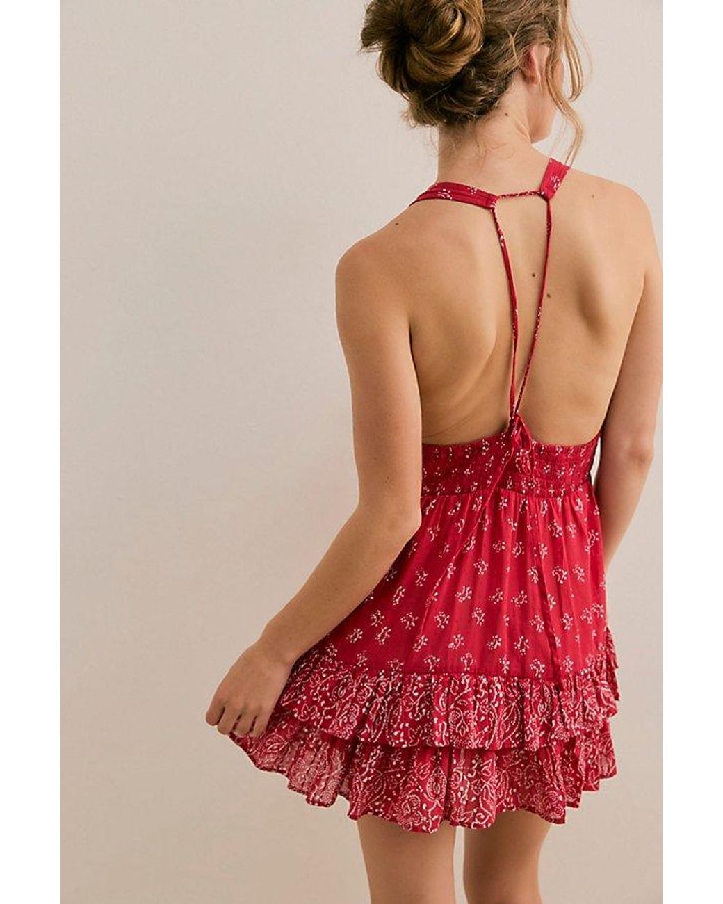knee length dresses for ladies Free People Be My Ruched Slipdress in Wind Blush