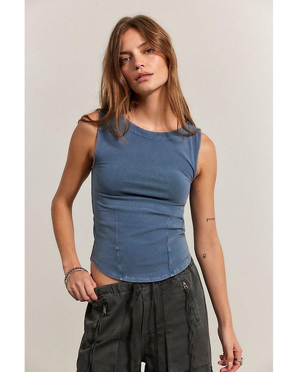 Free People Blue Iconic Tank Top
