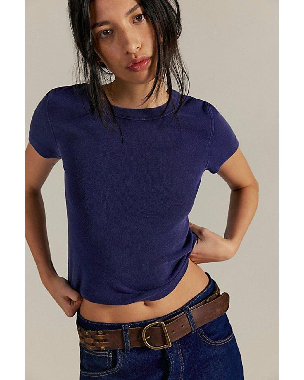 Free People Blue Atlas Crew Tee