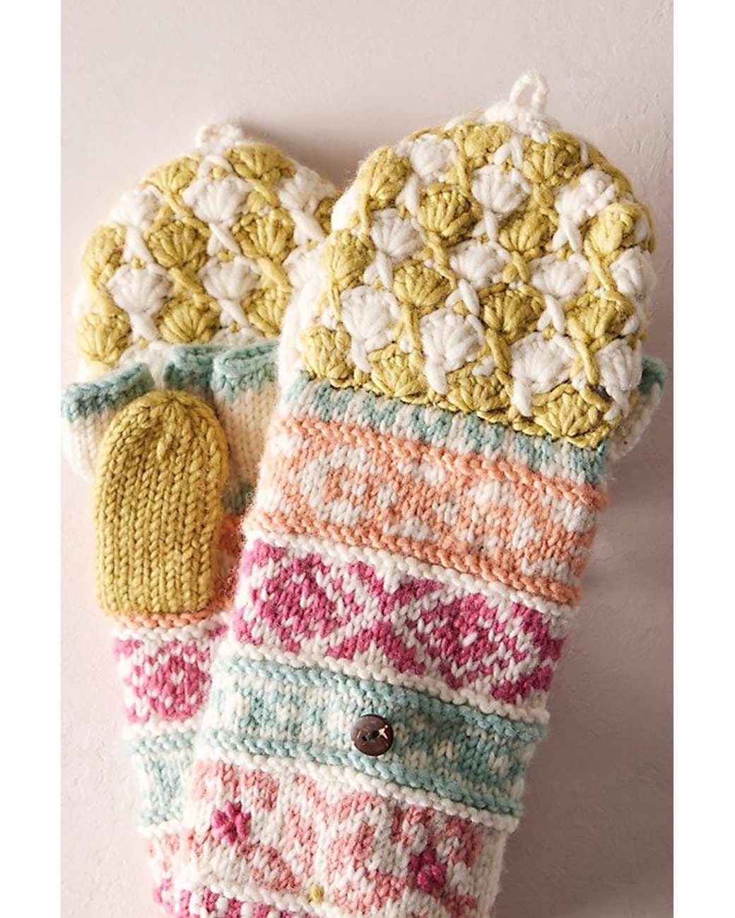 French Knot Antonia Convertible Mittens By in Pink | Lyst