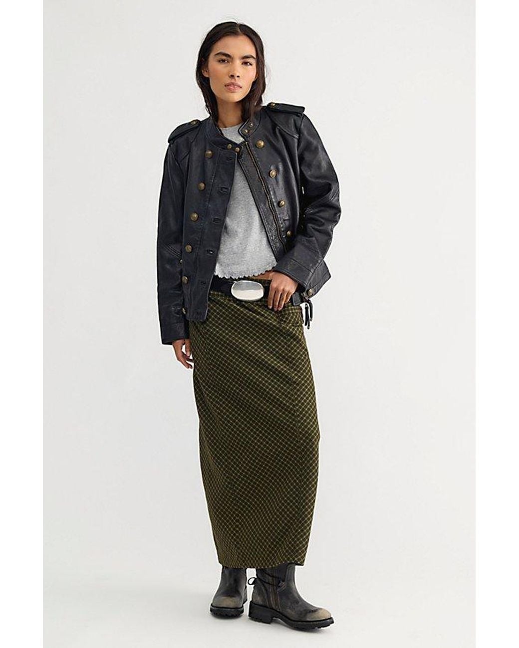 Free People Multicolor Mae Menswear Column Maxi Skirt
