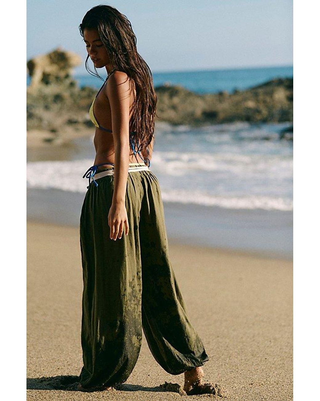 free-est Multicolor Sandshell Linen Volare Balloon Pants By