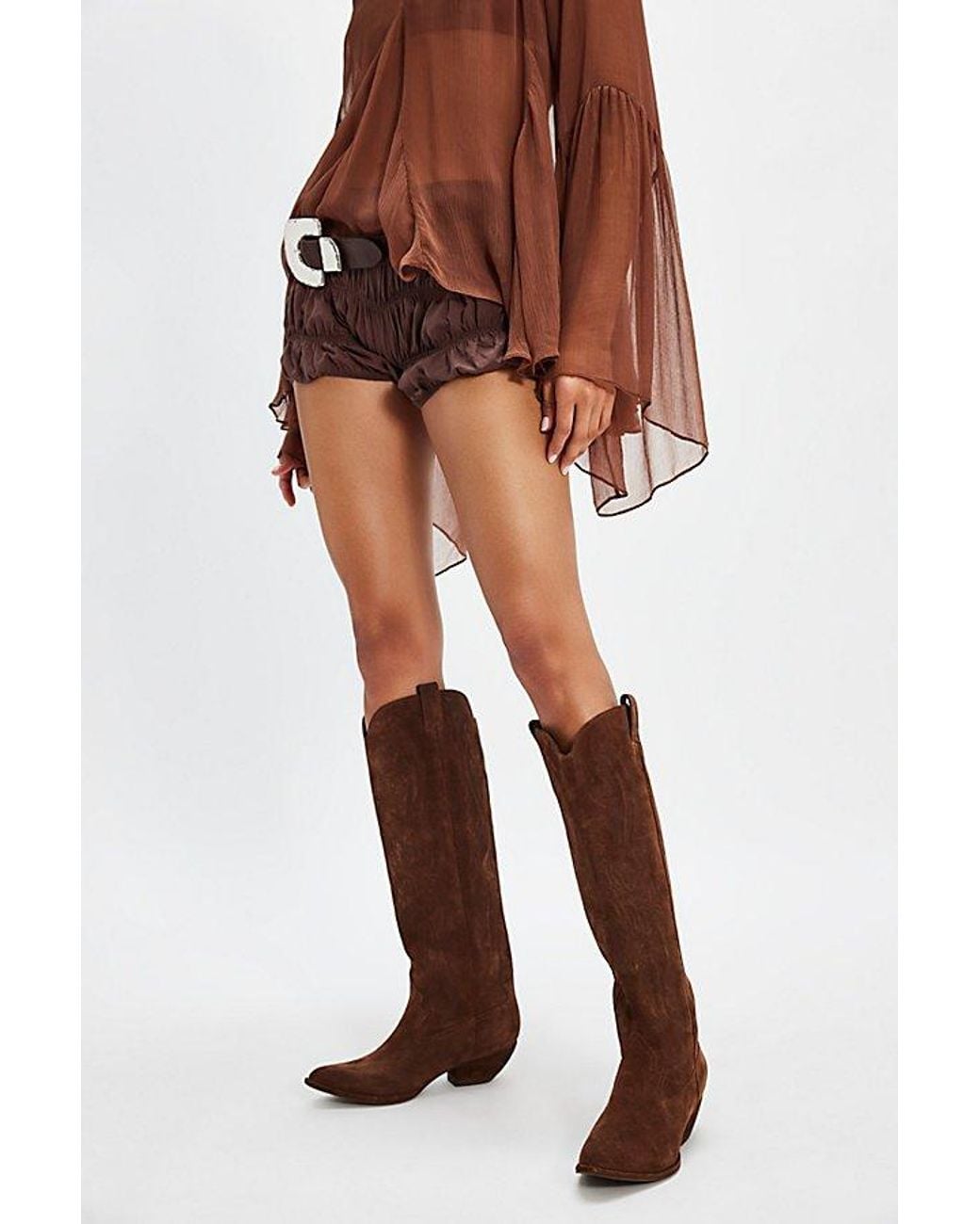 Jeffrey Campbell Brown Finn Tall Western Boots Shoe By