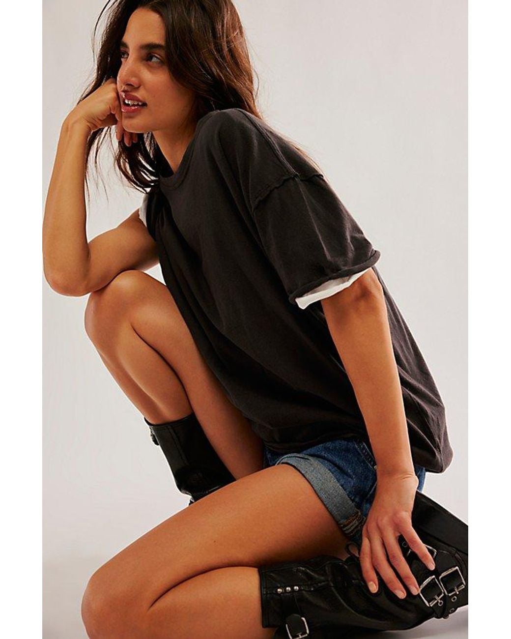 Free People Nina Tee At Free People In Black, Size: Xs
