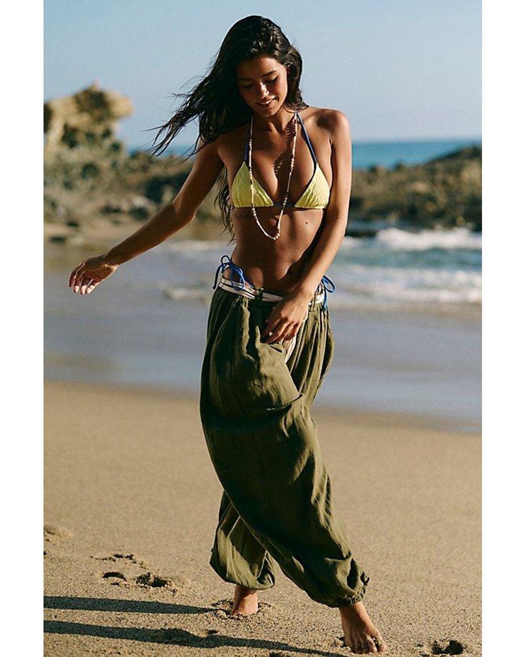 free-est Multicolor Sandshell Linen Volare Balloon Pants By