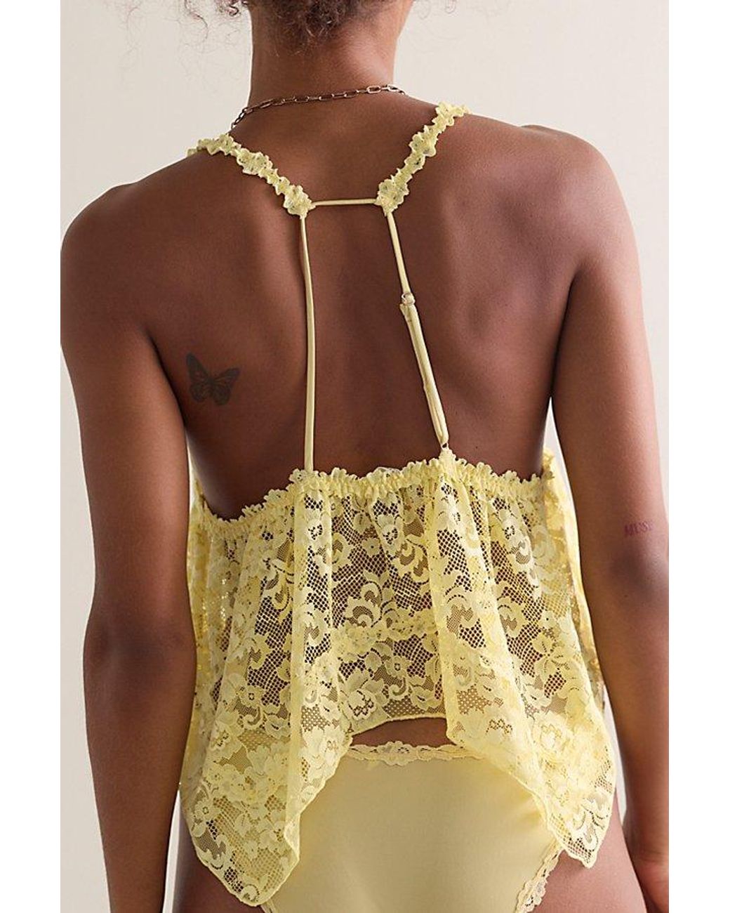 Intimately By Free People Yellow Frill Seeker Lace Cami By
